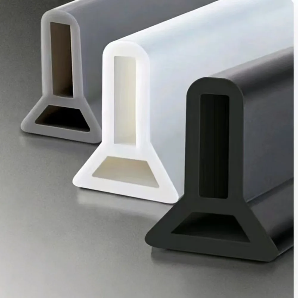 Flexible Glue Material Bathroom Water Stopper Curved Bendable Water Block Function Self Adhesive Water Barrier Detachable
