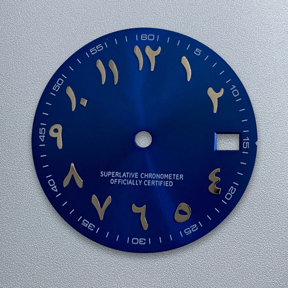 Mostrador árabe sunburst com logotipo s, 28.5mm, adequado para movimento japonês nh35/nh36/7s/4r, acessórios de modificação de relógio de alta qualidade