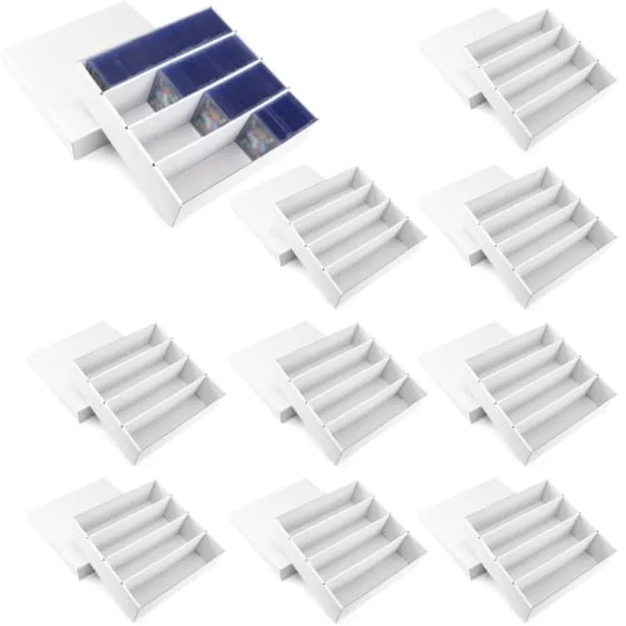 

Toploader Trading Card Storage Box 4 Row 3200 Count White Cardboard Storage Box for Basketball/MTG/TCG/Sports/Game Cards