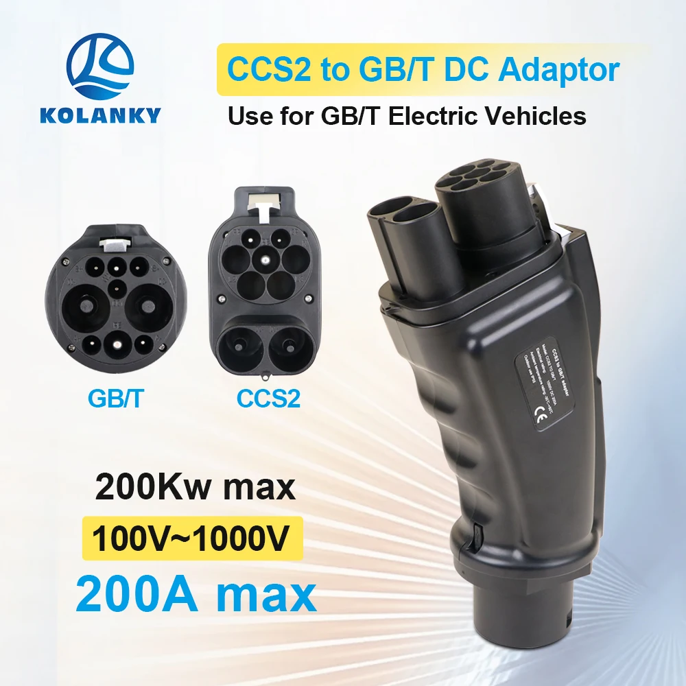 Adaptateur EV à charge rapide CC, 200KW, 100-1000V, charge pour chinois, standard GBT, véhicule électrique hybride BYD, voitures Volkswagen