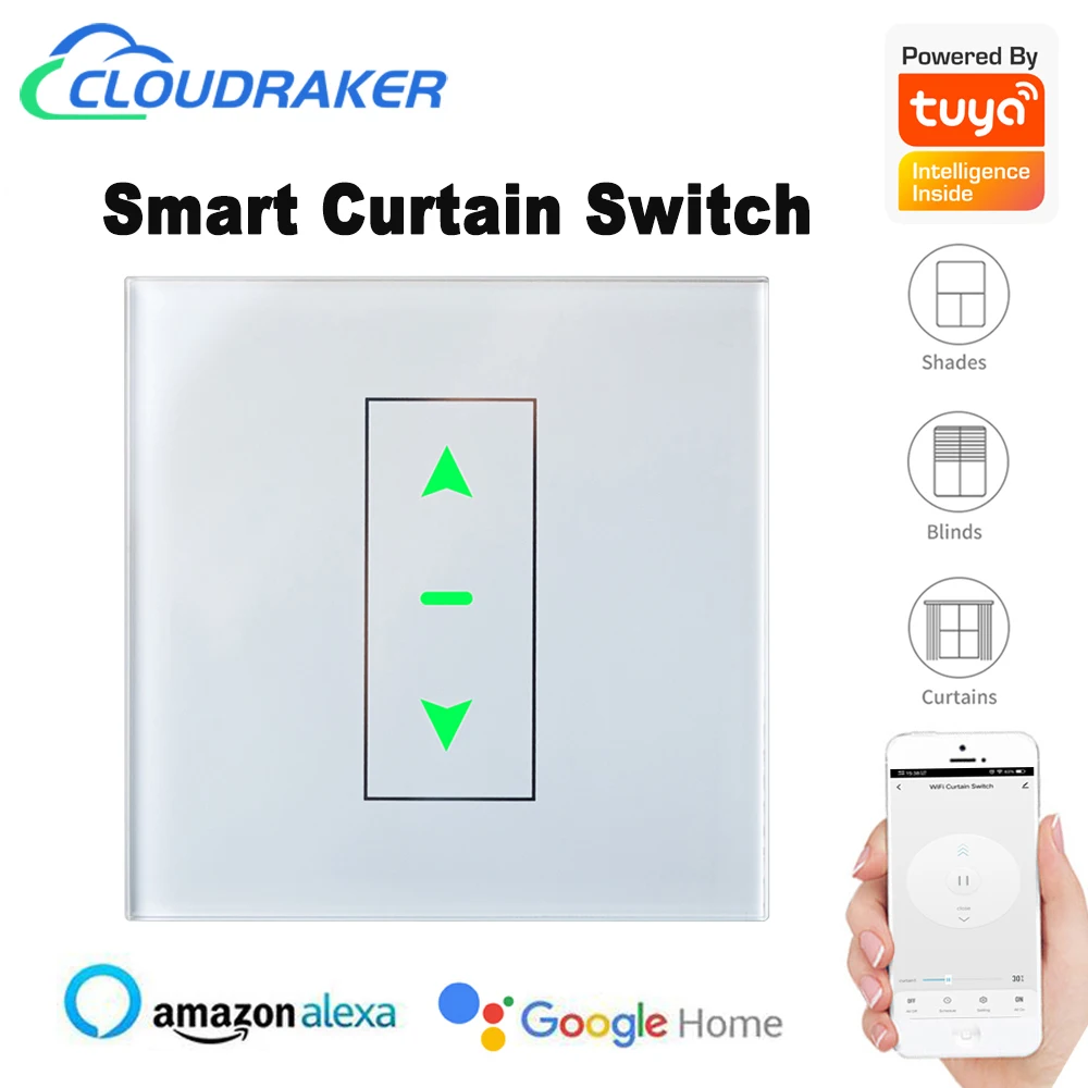 Wifi Smart Curtain Switch Remote Control Motorized Curtain and Roller Blind Works with Tuya Smart Life Alexa Google Home Siri