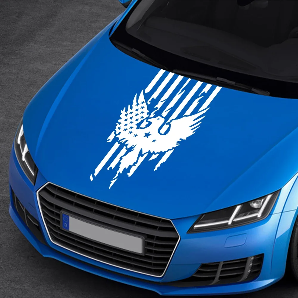 

US Flag and Eagle Hood Decal Sticker Vinyl Auto Styling Accessories For Toyota Hilux Ford F150 Ranger Isuzu Dmax Dodge RAM GMC