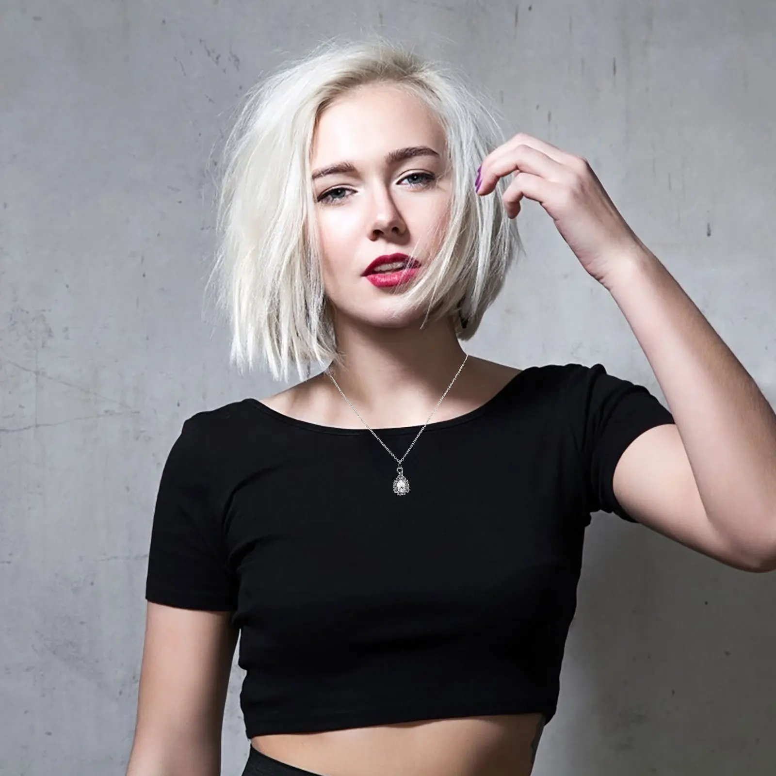 Chaîne arrière épaisse, fabrication soignée, pendentif en cristal, collier de mariage pour femmes, bijoux de mariée