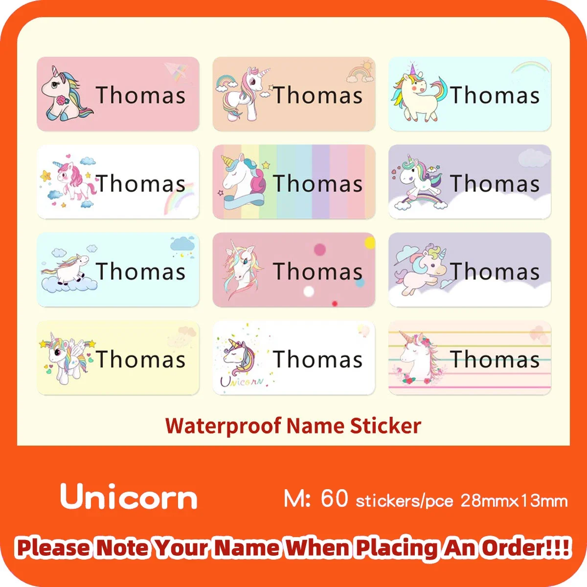 Variant: Unicorn 60stickers