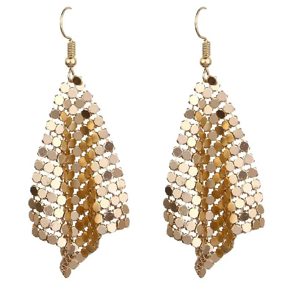 New Fashion Star Jewelry Charm Sequin Drop Earrings  Geometric Round Shiny Dangle Earring  Women Sales Gifts
