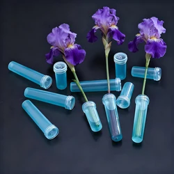 Tube de nutrition de fleurs fraîches en plastique avec bouchon, tube de stockage d'eau, récipient hydroponique, tube d'eau floral, garder la fraîcheur, 20 pièces