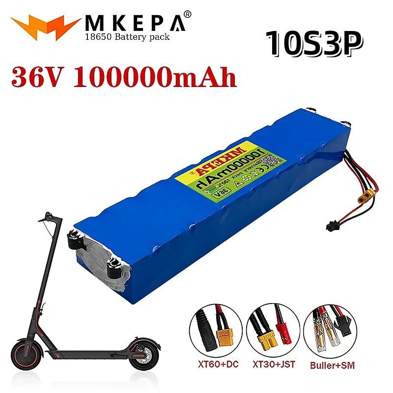 MKEPA 10S3P 36V 100000mAh 36v Electric Scooter Battery Pack 18650 Lithium M365 Electric Scooter 36v Battery Scooter