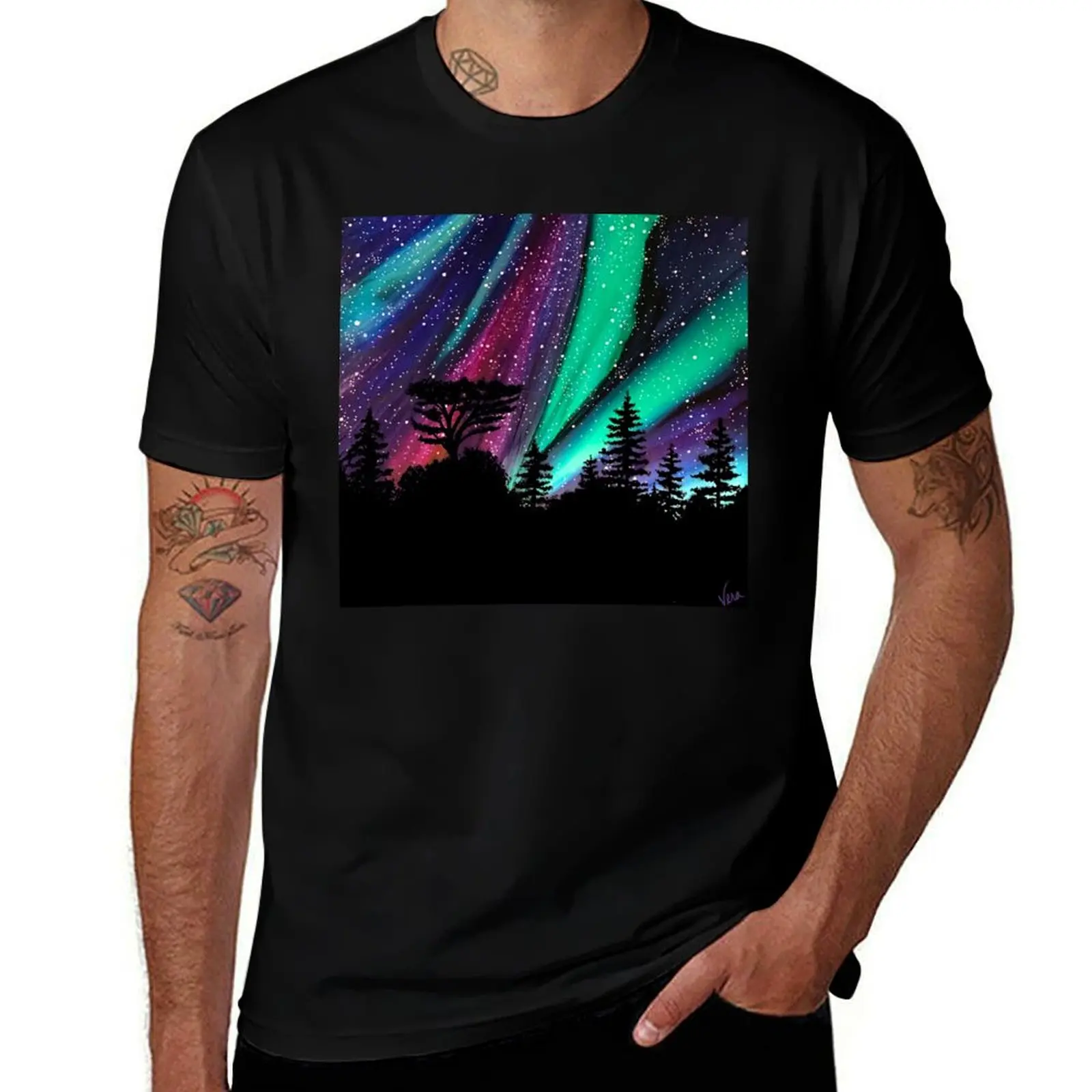 Alaskan Aurora Aurora Borealis Northern Lights T-Shirt Big and Tall Short Sleeve Tee T-Shirt