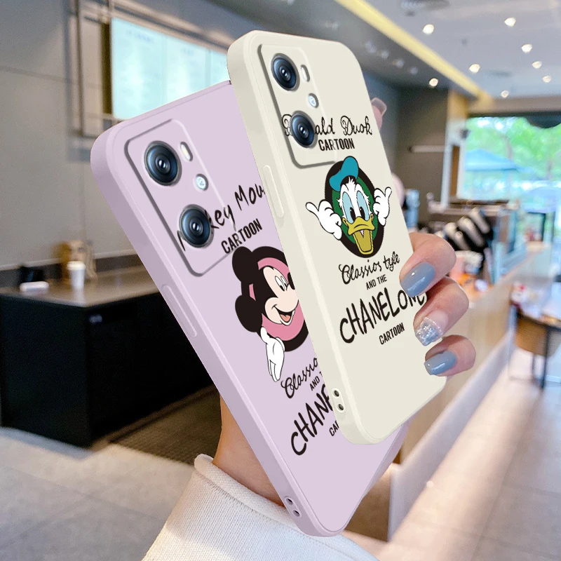 

Disney Mickey Donald Duck Art Liquid Rope For OPPO Find X6 X5 X3 A98 A96 A94 A93 A77 A76 A74 A72 A57 A53 A16 5G Funda