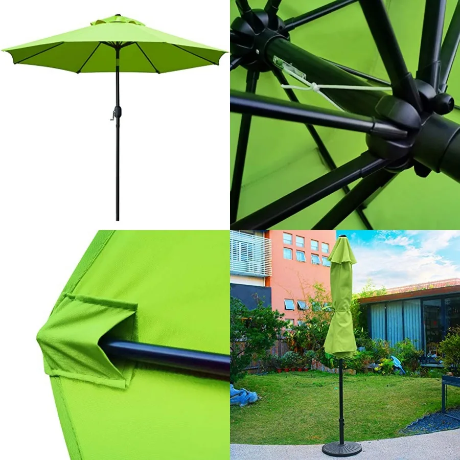 

9' Patio Umbrella Outdoor Table Umbrella with 8 Sturdy Ribs
