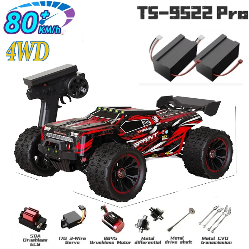 

1:16 WLtoys 9522pro Professional Racing Car 80 Km/h 4WD Brushless Remote Control Vehicle Road-Off-Road Drifting Type Rc