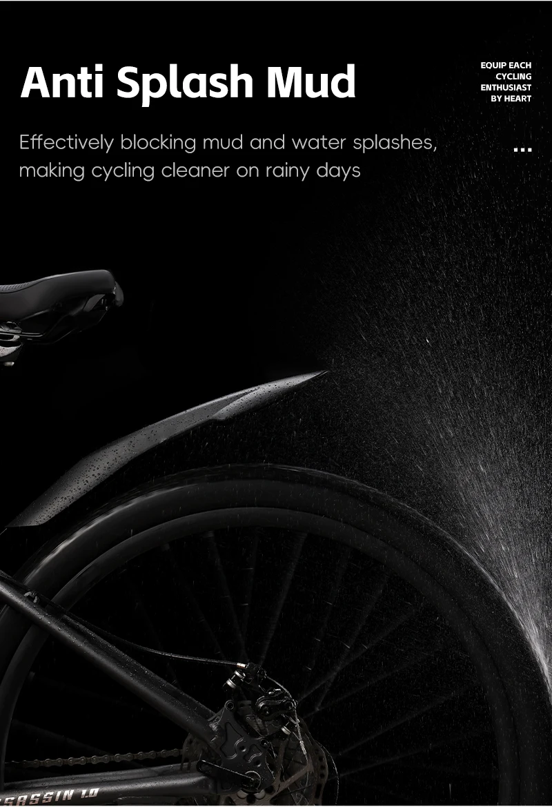 WEST BIKING 20/22/24 Zoll MTB Fahrrad-Schutzblech-Set PP Hochfeste Vorder- und Hinterradschutzbleche Wasserdicht Spritzwassergeschützt Fahrradzubehör – Detail 4