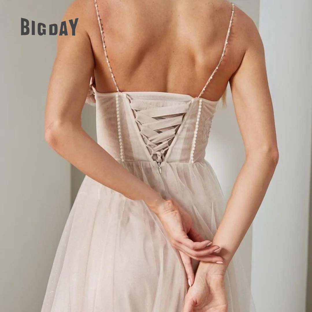 Sexy BoHo Wedding Dress For Woman 2024 High Split Sweetheart-Neck Lace up Spaghetti Straps Bridal Gowns Vestido de Custom Made