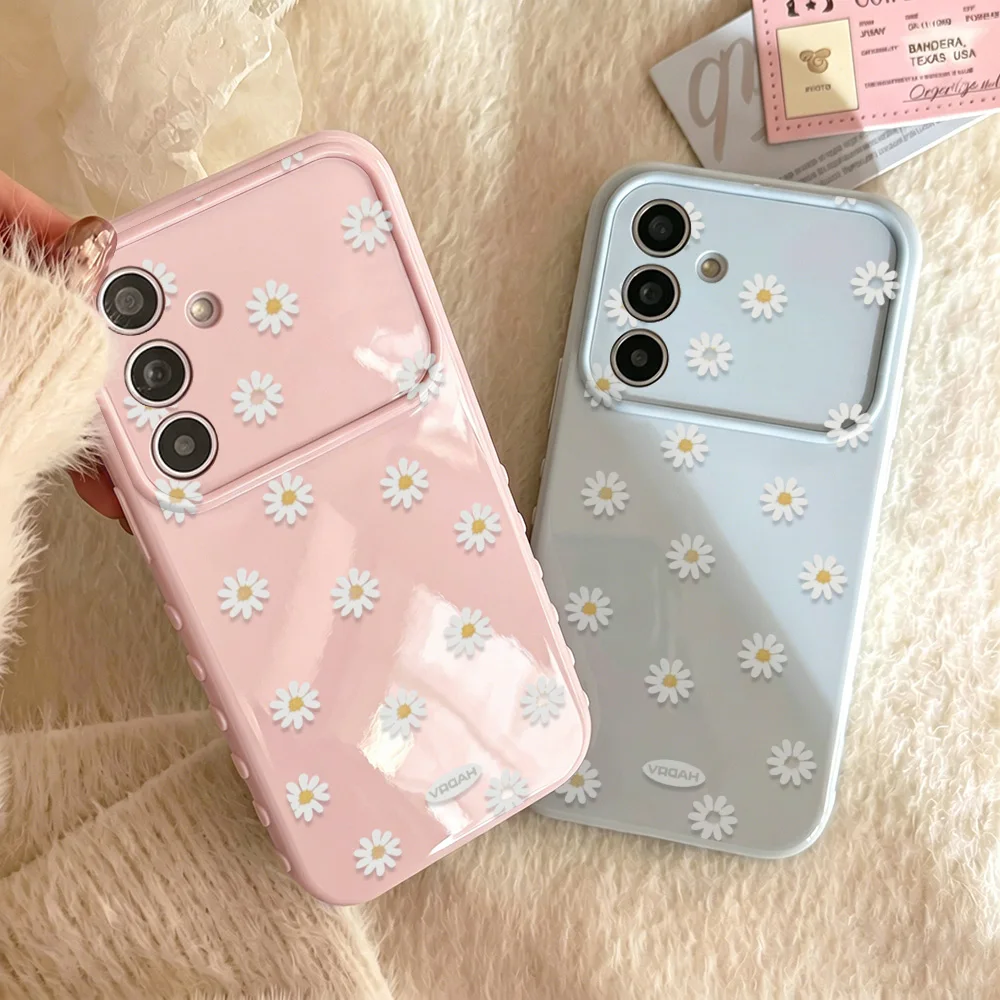 Little Daisy Phone Case For Samsung A57 A56 A36 5G A35 A55 A54 A37 5G A26 A16 A17 A15 A06 A07 A05 Candy Color Shockproof Cover