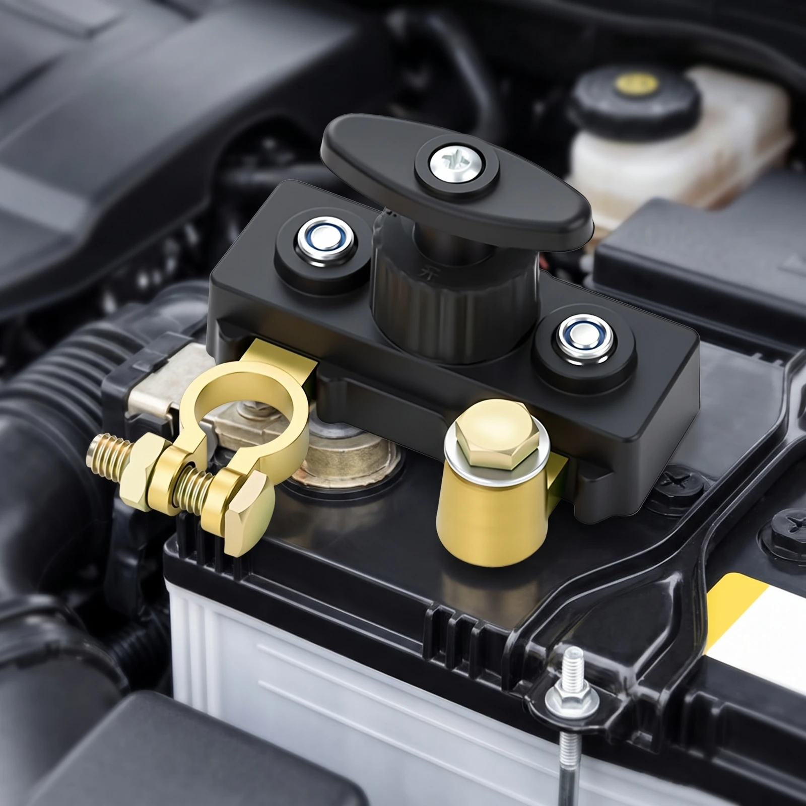 Car Battery Disconnect Switch 12V/24V Battery Disconnect Switch Heavy-Duty Easy to Install for Automotive