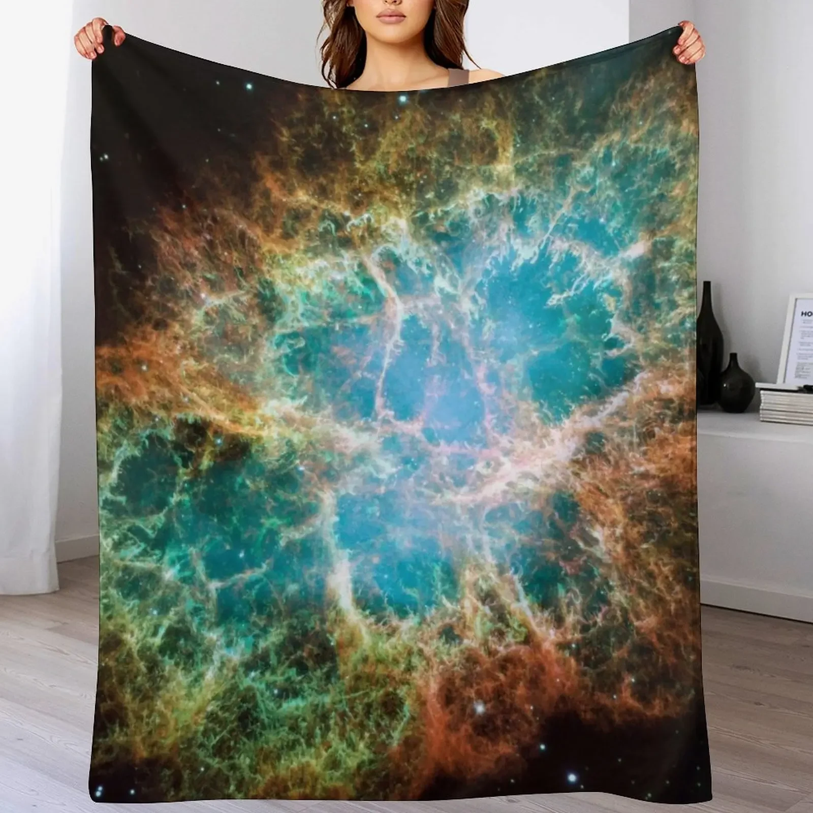 Crab nebula Throw Blanket Stylish Decor Blanket Gift for Friends Roommate