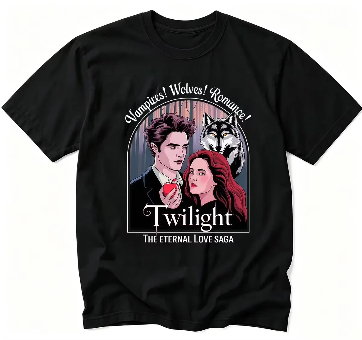 2026 Summer Hot Sale Movie Twilight Romantic Graphic Y2K Unisex Vintage Breathable Streetwear Casual Short Sleeve T-Shirt