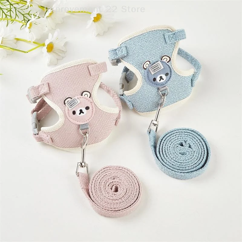 Guinzaglio per conigli Guinzaglio per cani traspirante Imbracatura da passeggio per cani Gilet regolabile anti-tração per piccoli animali Criceto Cavia Furetto Gattino