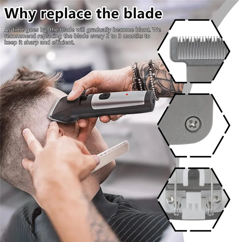 For Wahl T Blades Replacement 2PCS Detachable T Blade For Trimmer Models 9864/9864SS/9686/9818A/9854L/9870/9888/9937