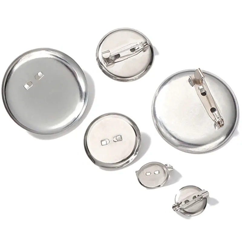 50szt Metalowe zapięcia do broszki Szpilka Dysk Pad Bezel 13/15/19/23/30mm Półfabrykaty Kaboszonowe tace bazowe z klipsem do broszki Diy Biżuteria