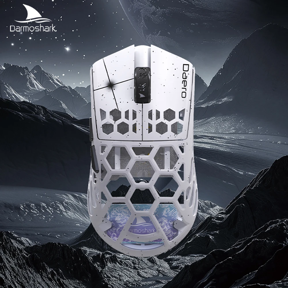 Darmoshark Gaming Mouse Wireless Magnesium Alloy 8k Tri Mode Game Mouse PAW 3950 N52840 30k DPI Macro Mice  40g lightweigh