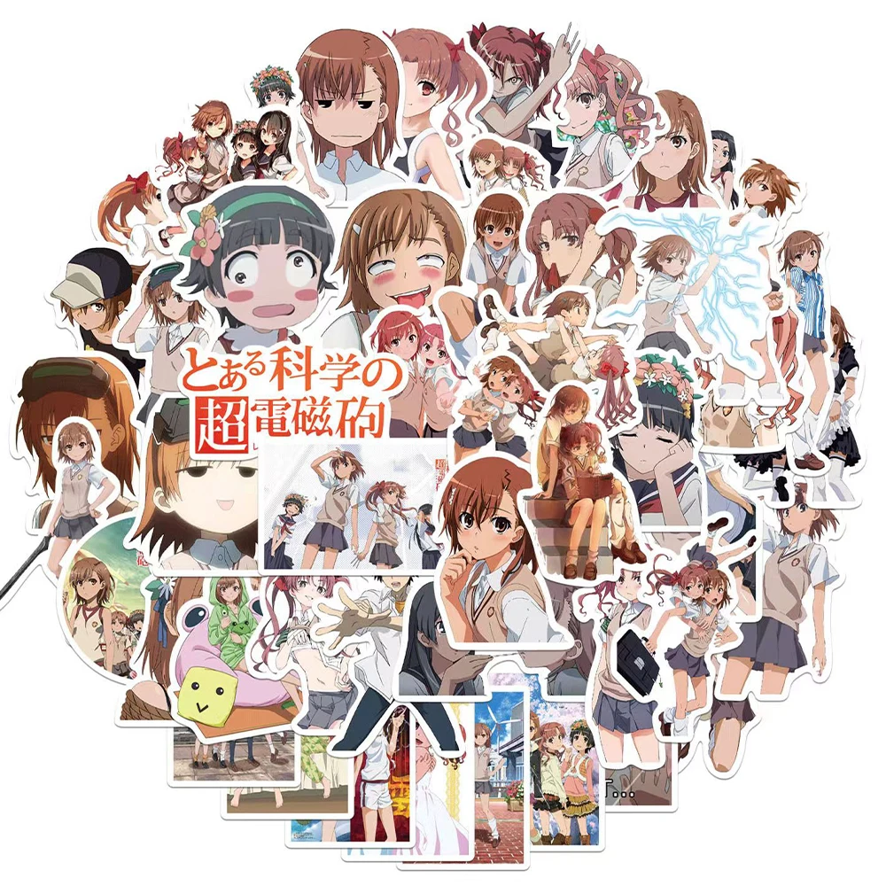 10/30/50pcs Misaka Mikoto Toaru Kagaku No Railgun T Anime Stickers Scrapbooking Laptop Luggage Phone Shirai Kuroko Decal Toys