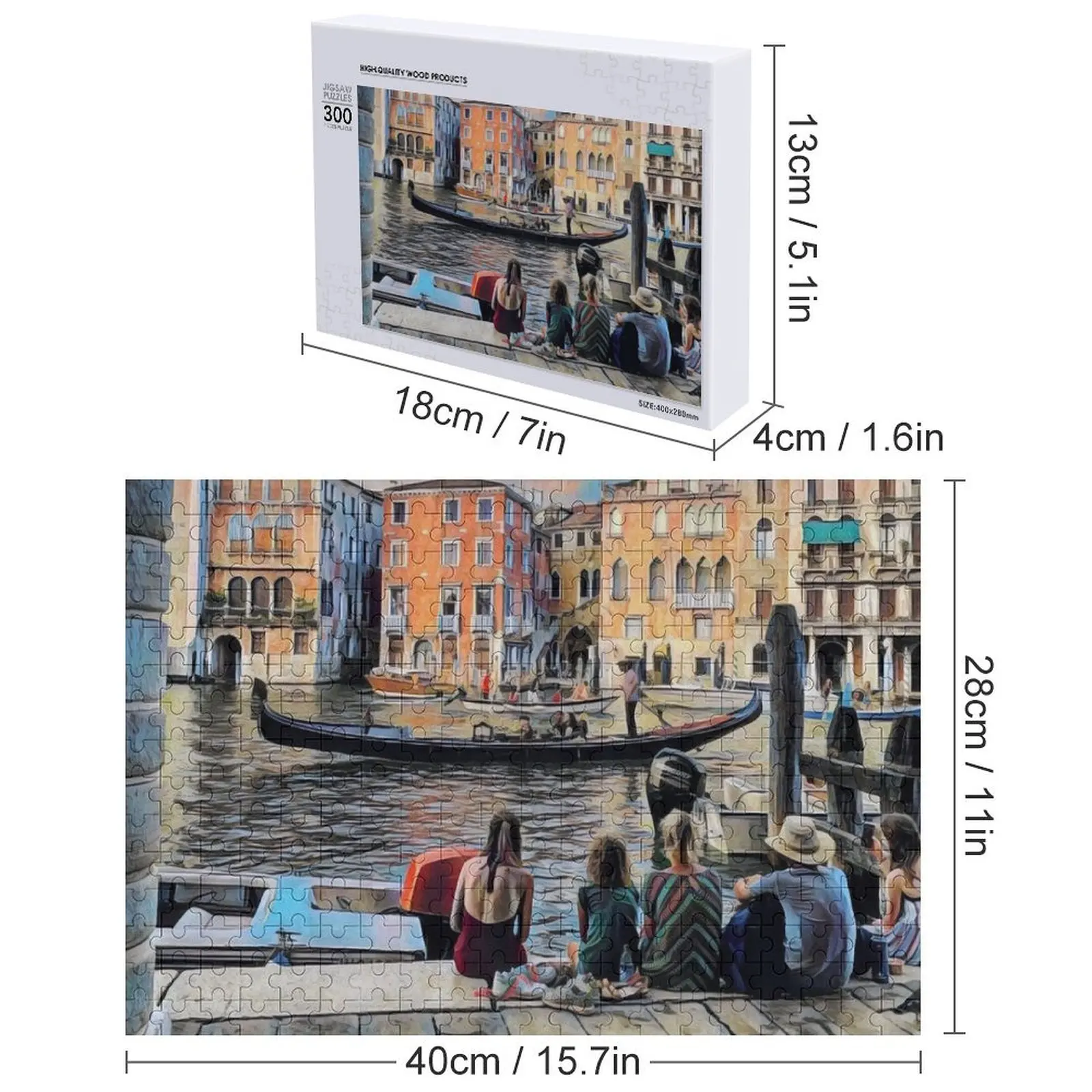 Puzzle z ulicami Wenecji z możliwością personalizacji zdjęciem - spersonalizowane prezenty dla dzieci