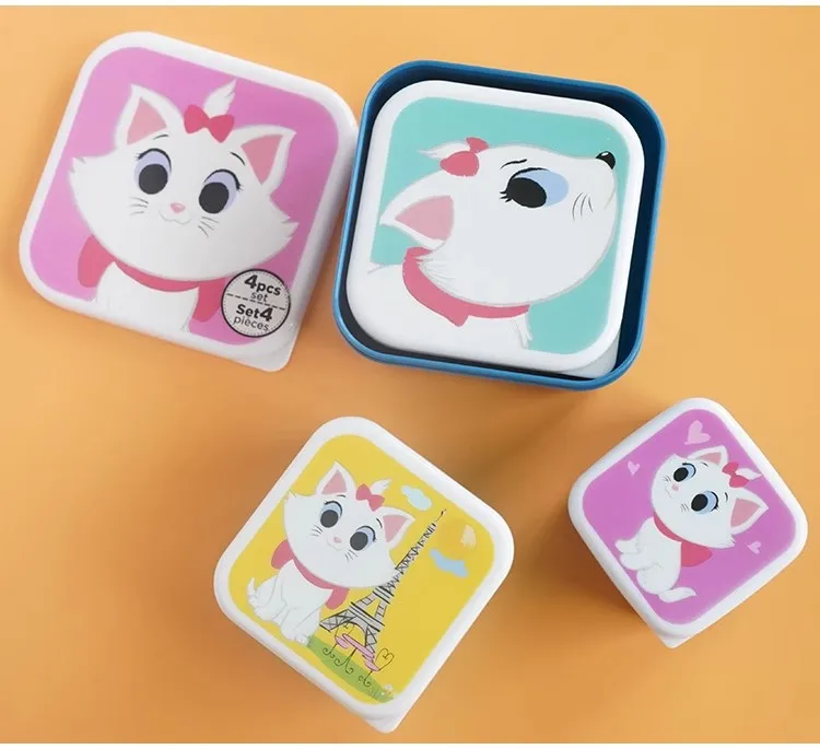 Nette Cartoon Tier Muster Bento Box kinder Tragbare Obst Box Kinder Mini Snack Box Lunch Box 4 teile/satz – Detail 6