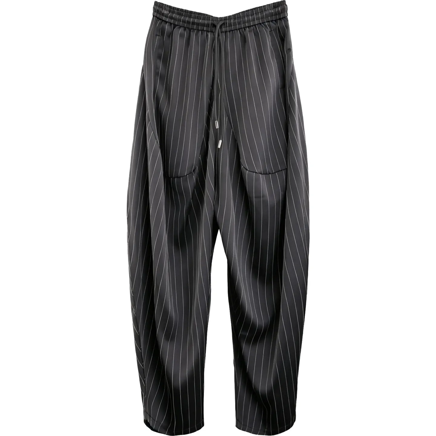Cool Three-Dimensional Cut Vertical Stripes Stitching Loose Wide-Leg Pants Anti-Wrinkle Casual Large Size Cropped Pants Men