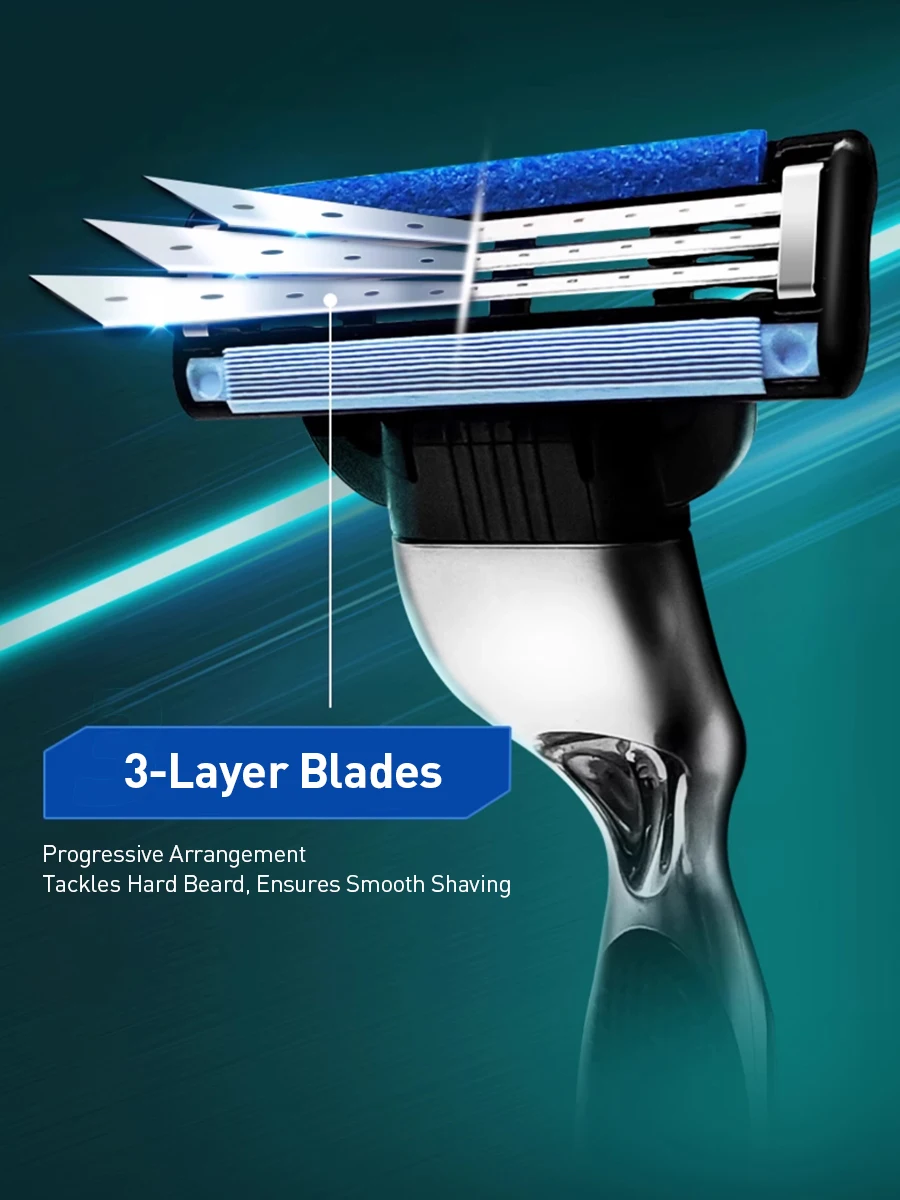Gillette Mach 3 Classic 3-Klingen-Rasierer für Männer Manueller Rasierer – Detail 3