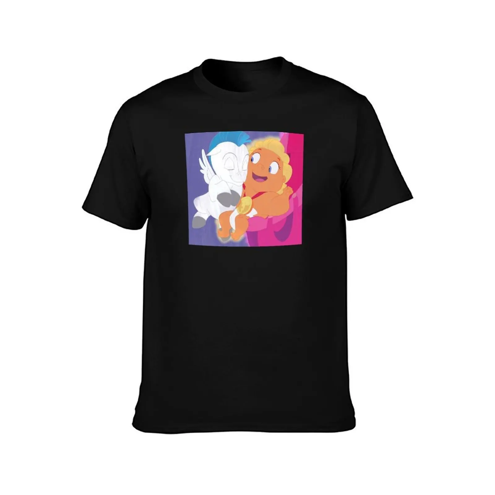 baby hercules T-Shirt, Summer Casual Cotton Tee, Oversized Streetwear Tops, Vintage Graphic Print, Loose Fit Short Sleeve