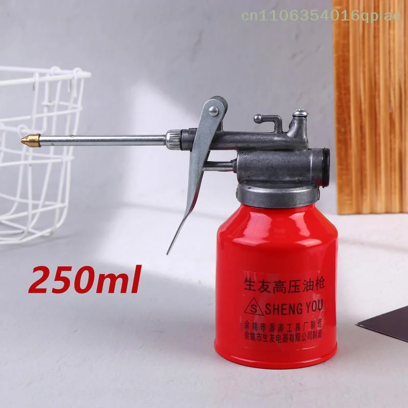 250ML Oil Can Spout Thumb Pump Workshop Oiler Oil Can High Pressure Pump Oiler Can Pot Grease Bottle For Applications Auto