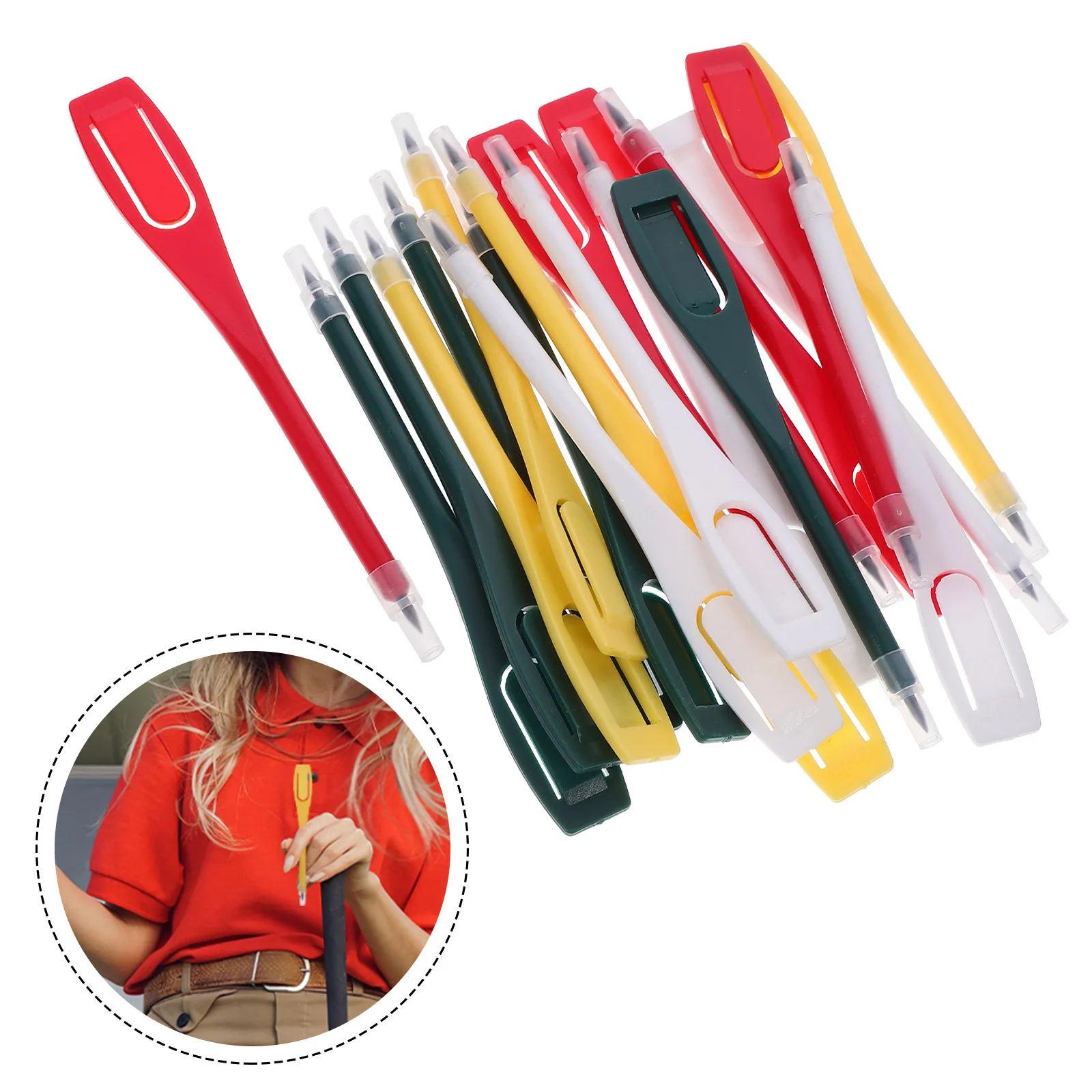 

20Pcs Scoring Pencil PP Lead 112cm 44inch Mixed Color Portable Clip on Clothes Bags Marker Pen Pencil Scoring Pen