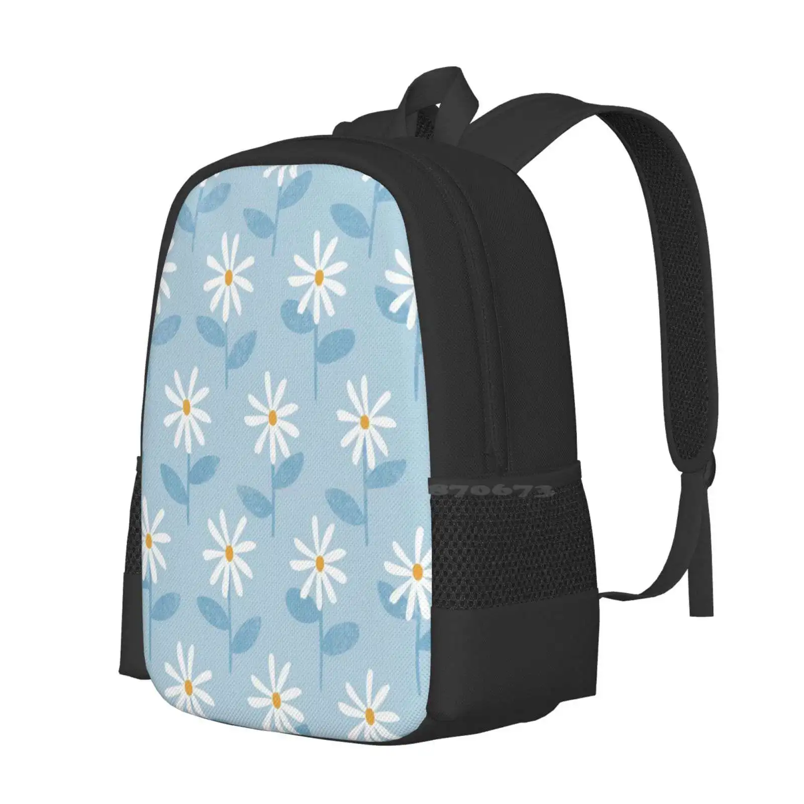 Daisy Chain Hot Sale Schoolbag Backpack Fashion Bags Daisychain Floral Wildflowers Patterndesign Surfacedesign Daisies Spring