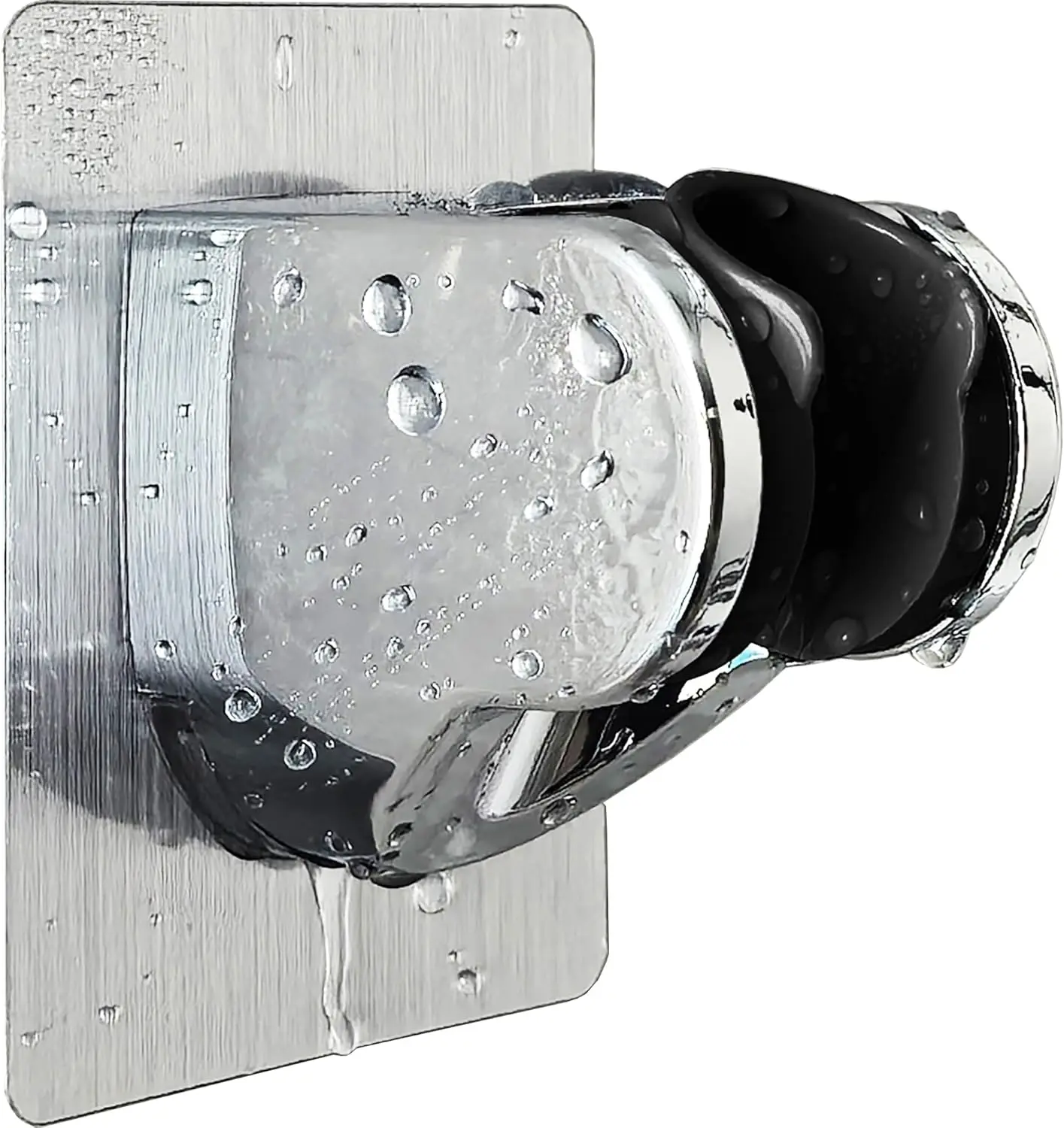 

Adjustable Handheld Shower Head Holder, Strong Adhesive & Screw-In Wall Mount Bracket, Silver