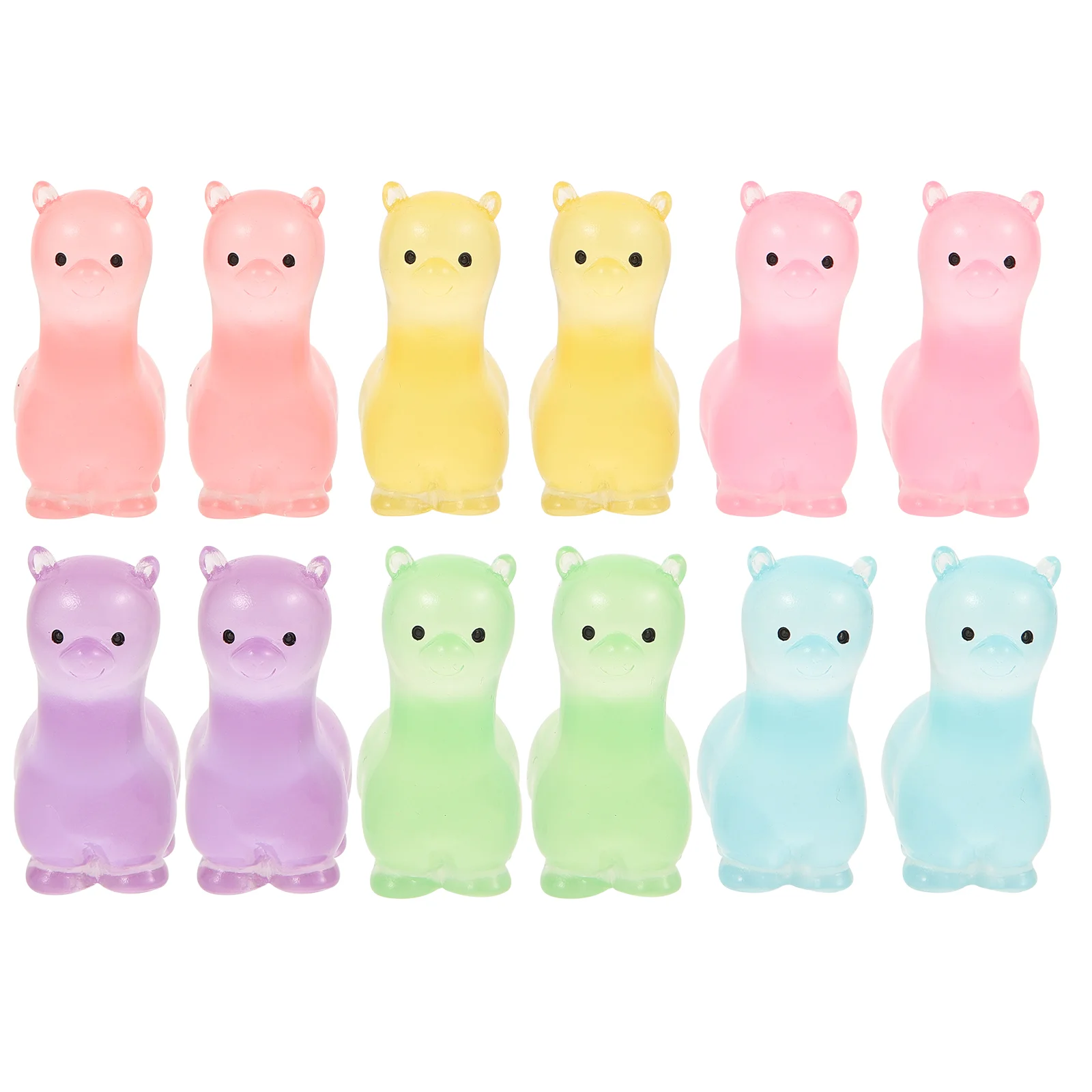 

Micro Landscape House Resin Ornaments Luminous Colorful Alpaca Mini Statues Miniature Figurines Figure Baby Toy