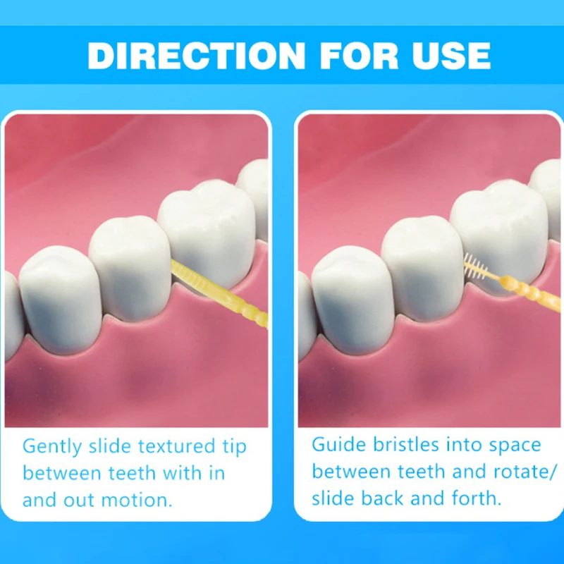 Cepillo Interdental de doble cabezal para el cuidado bucal, palillo de dientes, 100 unids/lote por caja