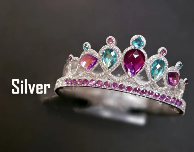 Kid Colorful Elegant Cute Princess Style Tiara Headband For Birthday Halloween Christmas Carnival Holiday Party Hair Accessories