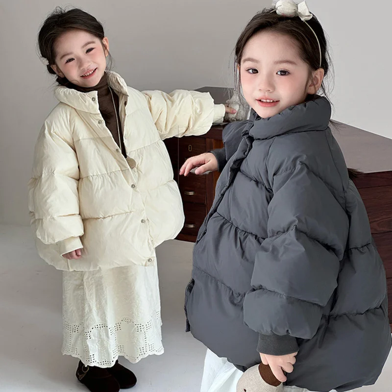 

Baby Girls Down Jackets Children Thickened Coats Kids Winter Warm Fashion Outerwear 2025 New Toddler Autumn Casual Parka