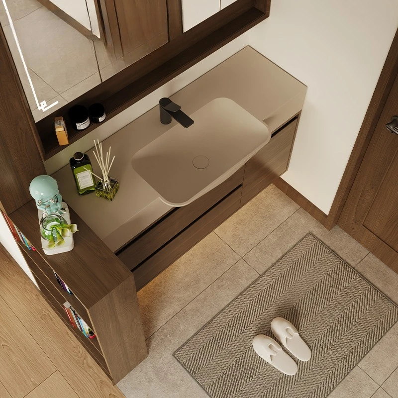 Pot-bellied basin integrated basin bathroom cabinet combination extremely narrow bathroom bathroom basin washbasin