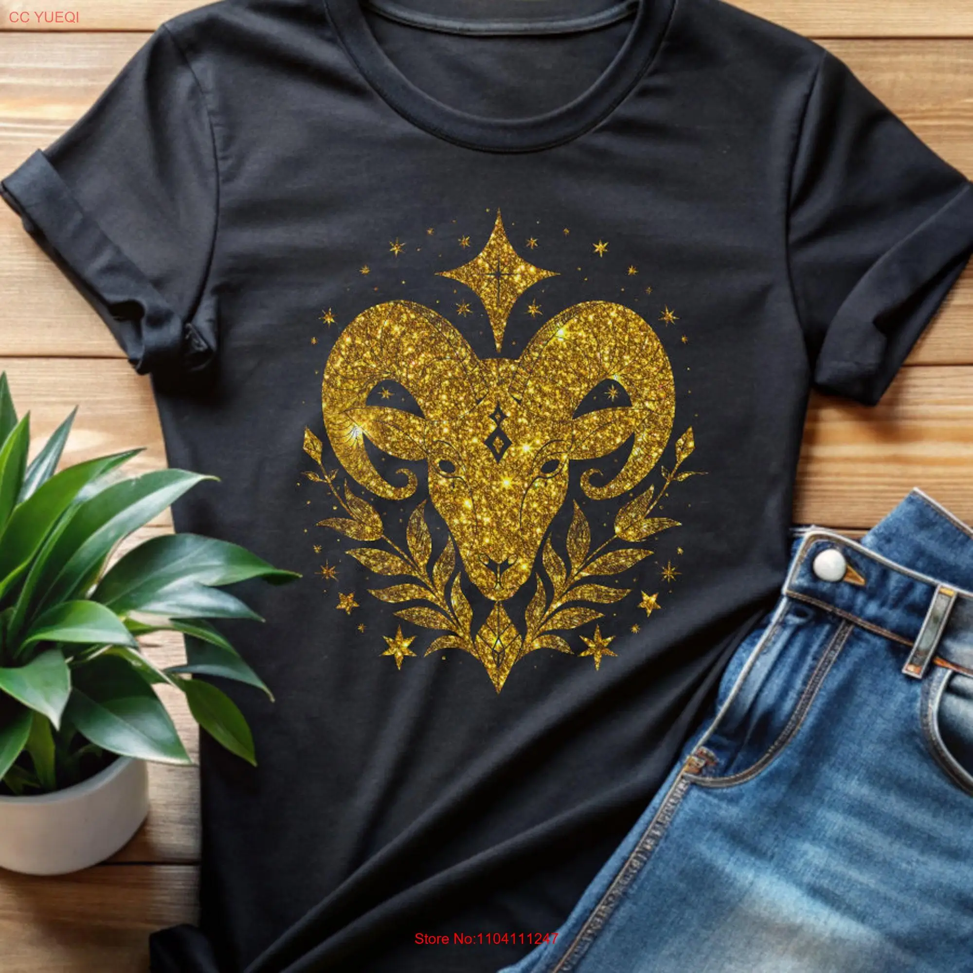 Aries Zodiac Sign T Shirt Astrology Symbol Horoscope Clothing long or short sleeves