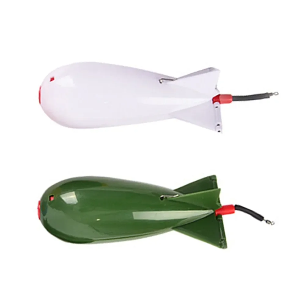 

1pcs Carp Fishing Rocket Feeder Spod Bomb Float Lure Bait Holder Pellet Rocket Feeder Green/White Suitabe For Any Bait