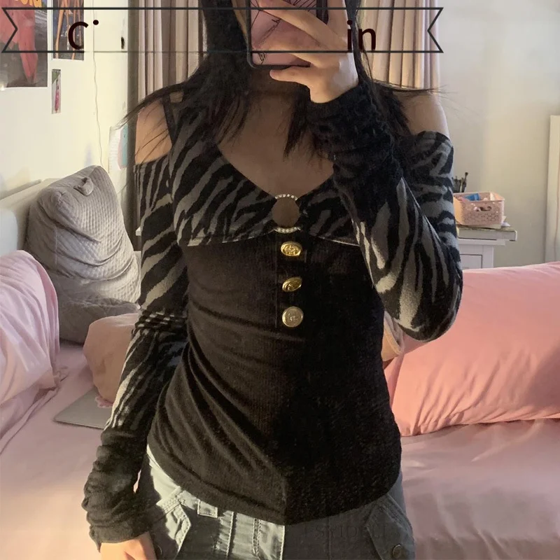 

Облегающий полосатый топ-майка с кружевным принтом из хлопка в европейском стиле, женская футболка с подплечниками