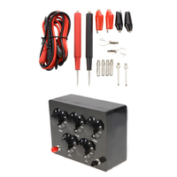 2025 New 1Pcs Black Resistance Box Iron Variable Decade Resistor 0-9999.9 Ohm 165X125x60mm For Physical Teaching & 16Pcs Banana
