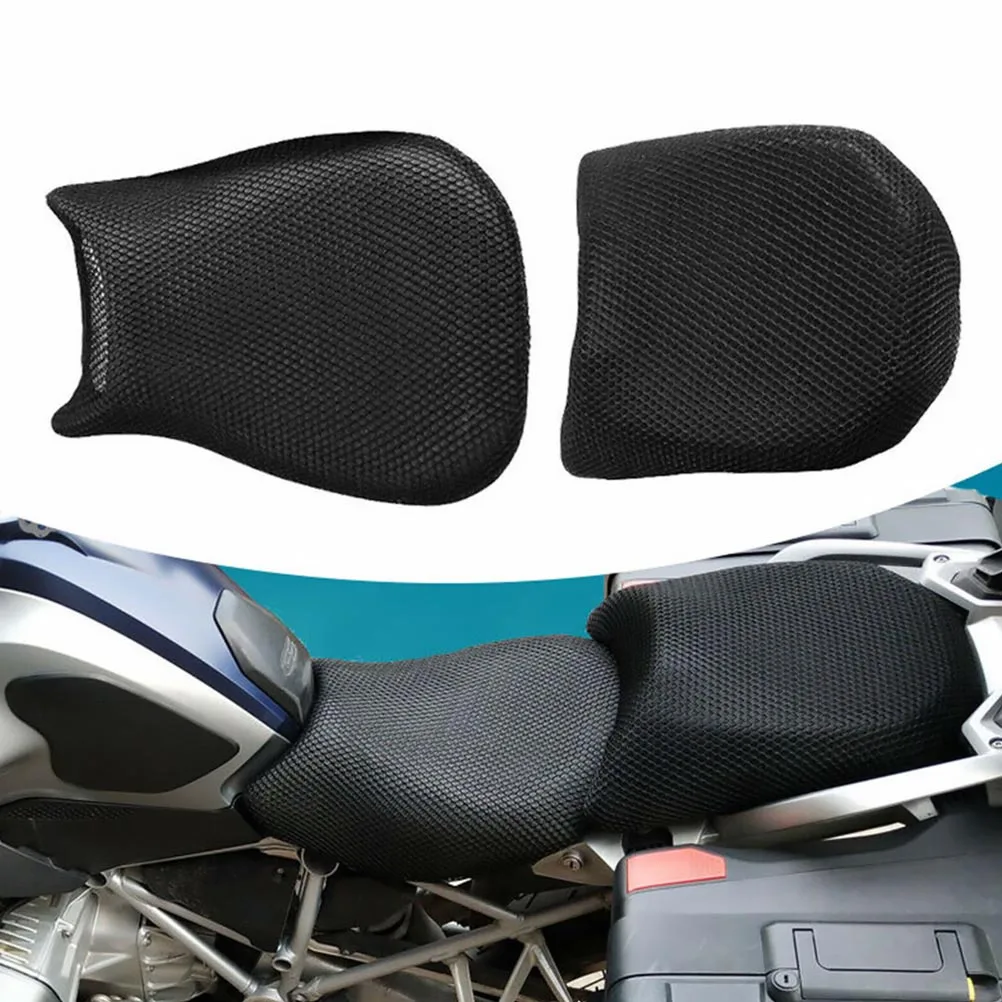 

2pcs Motorcycle Seat Protector Durable Mesh Cover For Long Use Easy Install Sun Heat Insulation Protection Cushion Net Car