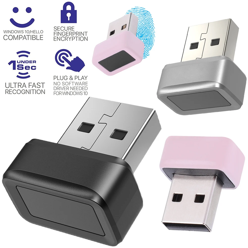 

USB Fingerprint Key Reader Biometric Fingerprint Scanner Anti-Spoofing Windows Hello FIDO U2F Biometric Mini Security Key Dongle