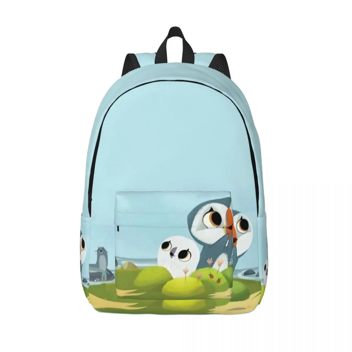 Puffin Rock Oona Baba Backpack for Men Women Student Business Daypack Cartoon TV Watercolor Laptop Computer Shoulder Bag Gift