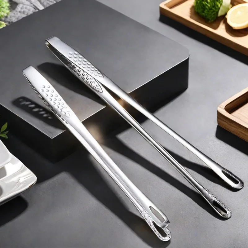 

304 Stainless Steel Food Tongs Long Handle Non-Slip Barbecue Tongs Steak Tongs Kitchen Gadgets Accessories Cooking Tool