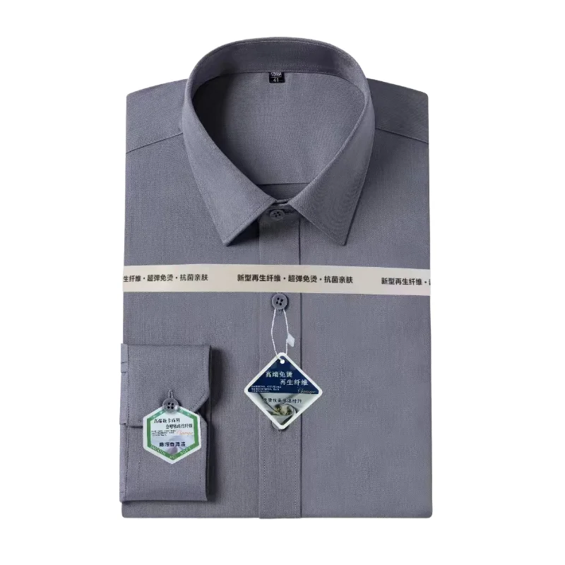 8XL 7XL Alginate fiber Men's Long Sleeve Shirt & Men Shirt Short Sleeves Business Casual White Shirt Men Long Sleeve Slim Fit