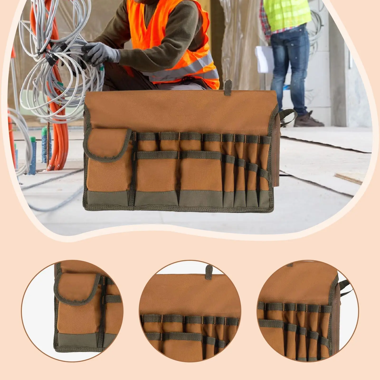 Bucket Organizer Bag for 5 Gallon Bucket Supplies Accessories Versatile Electrician Garden Tool Bag for Outdoor Woodworking